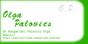 olga palovics business card